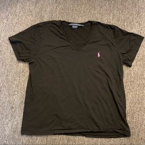 Like New Black Ralph Lauren V Neck Tee XL